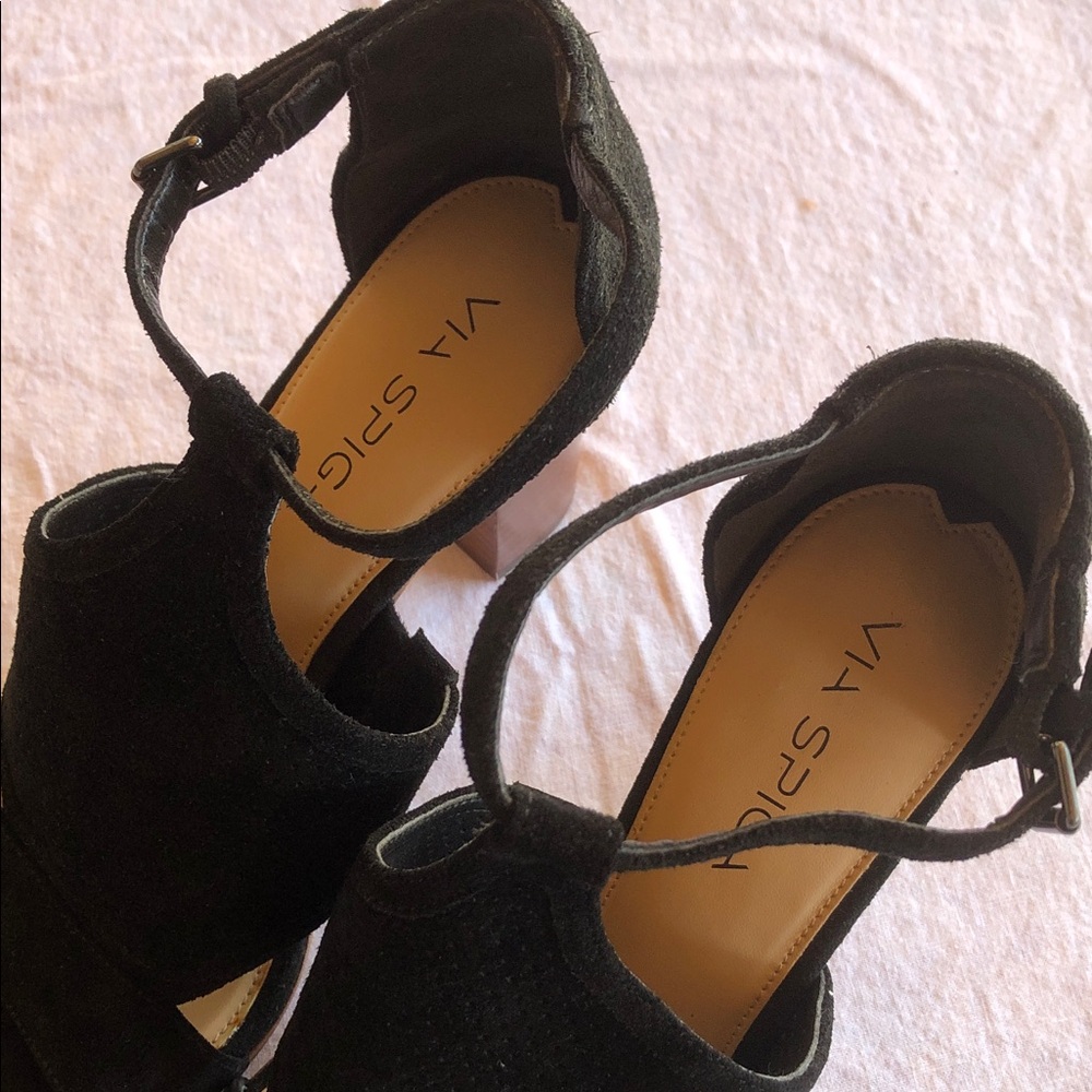 VIA SPIGA - Black Strappy Heeled Sandals - Picture 4 of 8